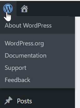 Menu del CMS Word Pres