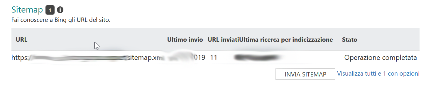 Invio della Site Map