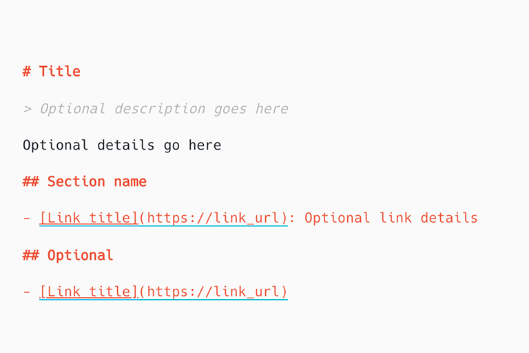 Uno schema guida per generare il prorpio file llms.txt