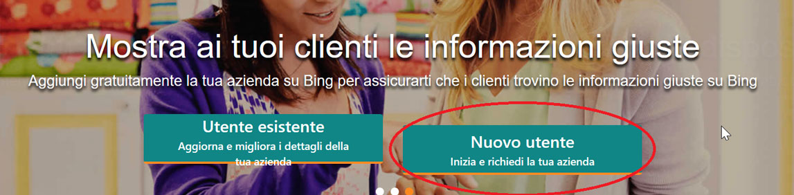 come appare la pagina per iniziare la procedura di registrazione