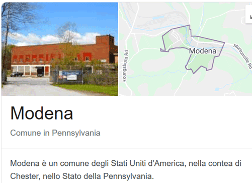 Same name but diffrent locations One in Italy and another in Pennsylvania ! Here tricks local seo become vital